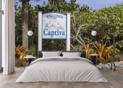 Captiva Island welcome sign in Florida Wall mural