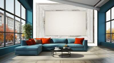 Wood painted frame isolated on white Wall mural