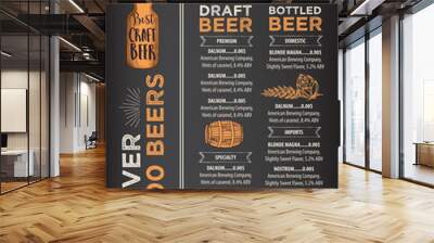 Beer restaurant cafe menu, template design. Wall mural