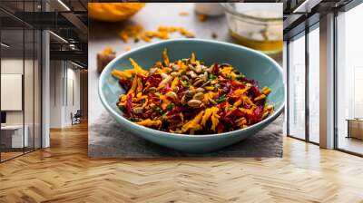 Beetroot and Carrot Salad Served in Bowl Wall mural