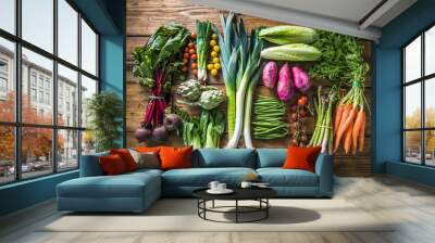 local market fresh vegetable, garden produce Wall mural