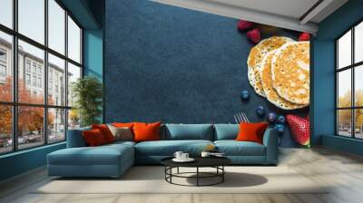 Pancakes border background Wall mural