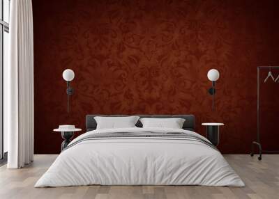 Stylish brown vintage wallpaper with a vignette, retro background Wall mural