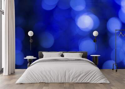 Blue bokeh background. Image with copy space. Wall mural