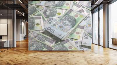 Polish money background. Zloty Wall mural