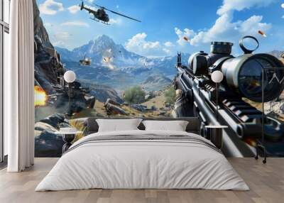 3d shooting game Wall mural