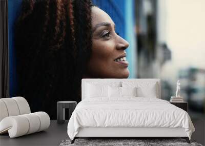 A black woman praying to God having HOPE and FAITH during hard times Wall mural