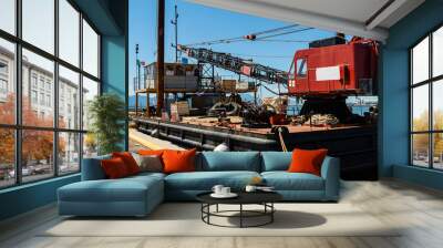 A marine crane boat close up Wall mural