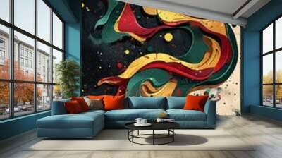 abstract illustration symbolizing the sportive energy
 with lively color dynamics Wall mural