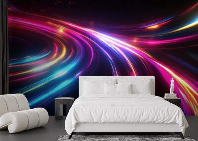 Abstract Neon Lights Swirling Wall mural