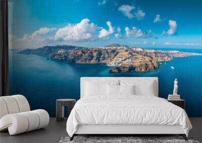 aerial view of Santorini island Wall mural