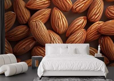 almonds closeup banner on a full background Wall mural