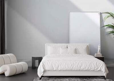 blank poster mockup in minimalist living room Wall mural