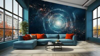 blue black hole in space 4k Wall mural