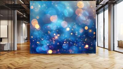 blue blurry lights and stars wallpaper Wall mural