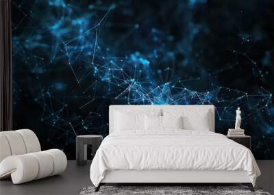 blue graphics abstract wallpaper on a black background Wall mural