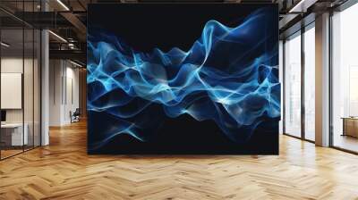 blue graphics abstract wallpaper on a black background Wall mural