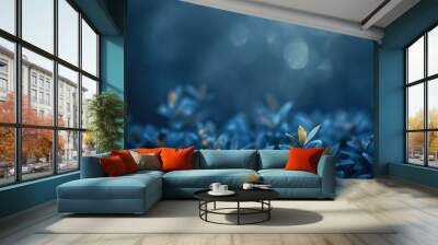 blue nature wallpaper with grey and blue and a blurry background  Wall mural