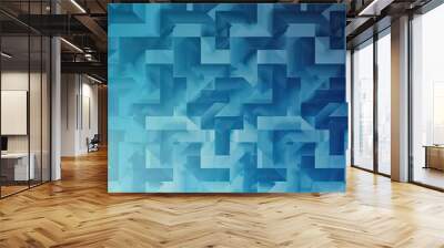 blue shades gradient maze background Wall mural