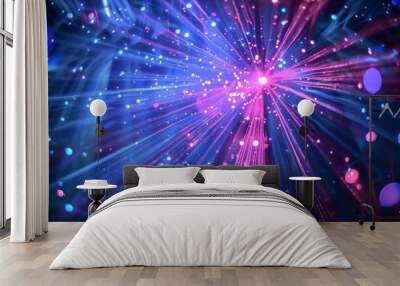 blur light burst with flares and rays emphasis on linear perspective space Wall mural