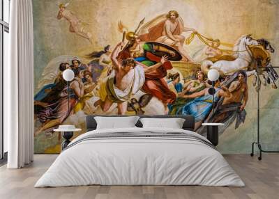 Artistic fresco of the nineteenth century with Apollo and other gods Wall mural