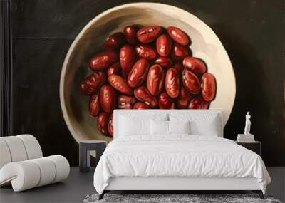 close-up bowl bean illustration Wall mural