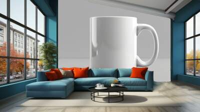 coffee mug mock in blank white over a table Wall mural