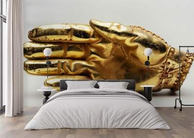 gold glove on white background Wall mural