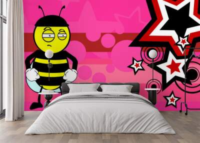 bee cartoon background2 Wall mural