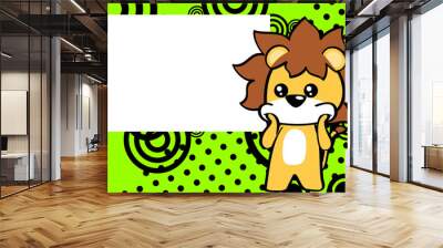 lion character cartoon pictureframe background in vector format Wall mural