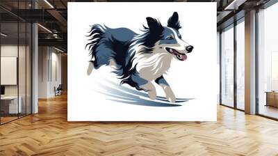 illustration of a collie dog race on a white background
 Wall mural