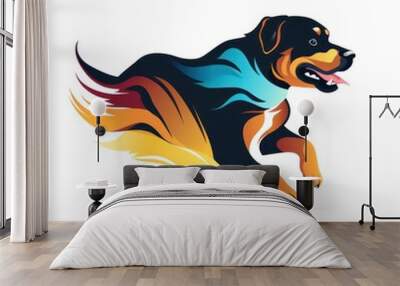 illustration of a rottweiler on a white background
 Wall mural