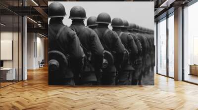 illustration of a row of german soldiers Wall mural