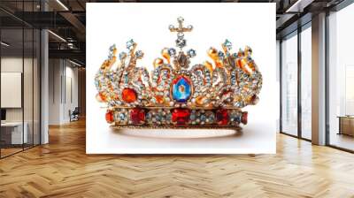 king or queen crown on white background Wall mural