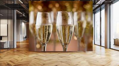 flutes with champagne Wall mural