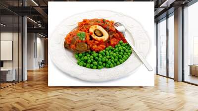 marrow bone with green peas-ossobuco e piselli Wall mural