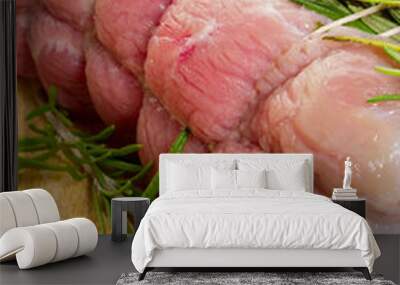 raw veal rolled up- Arrosto di vitello Wall mural