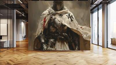 medieval knight teutonic illustration Wall mural