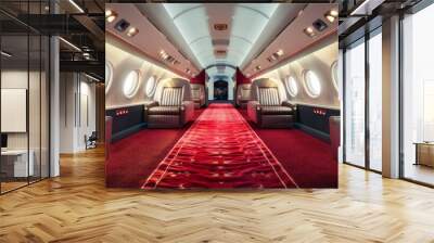 red carpet inside a jet Wall mural