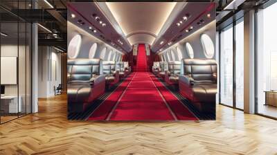 red carpet inside a jet Wall mural