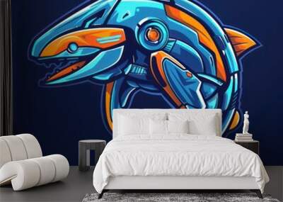 robotic barracuda illustration Wall mural