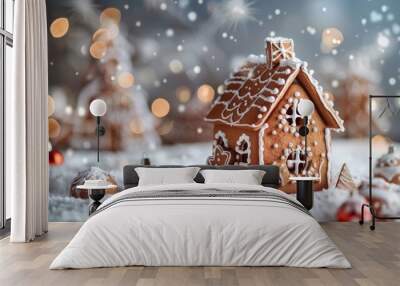 small christmas decoration house Wall mural