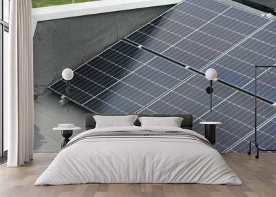 solar panels on roof Wall mural