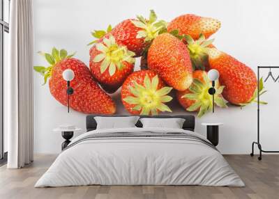 strawberries on white background Wall mural