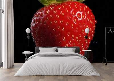 strawberry isolated on a black background
 Wall mural