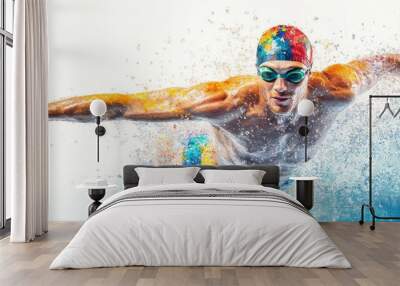 Swimmer in Motion Wall mural