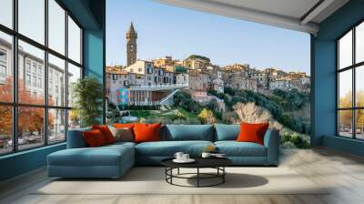 A view of the historic center of Peccioli, Pisa, Italy, on a sunny day Wall mural