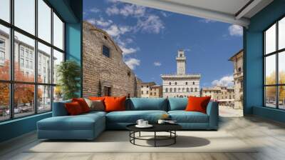 Beautiful view of Piazza Grande square, Montepulciano, Siena, Tuscany, Italy Wall mural