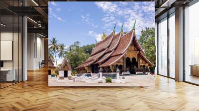 Beautiful view of the Wat Xieng Thong buddhist temple, Luang Prabang, Laos, Asia Wall mural