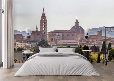 Panoramic view of the skyline of the historic center of Pistoia, Italy Wall mural